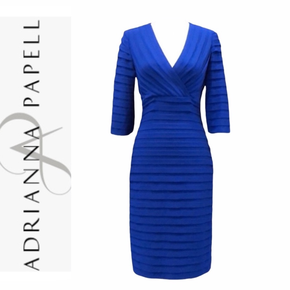 Stunning Adrianna Papell Dress, Blue Body con sz 6